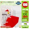 100 Italiamedica RED FFP2 PPE Masks CE2841 Certified Cat.III Made in EU