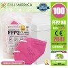 100 Italiamedica PINK FFP2 PPE Masks CE2841 Certified Cat.III Made in EU